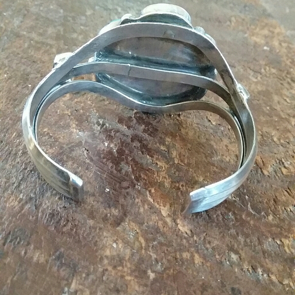 Navajo Sterling Silver Turquoise Cuff Bracelet - Picture 8 of 11